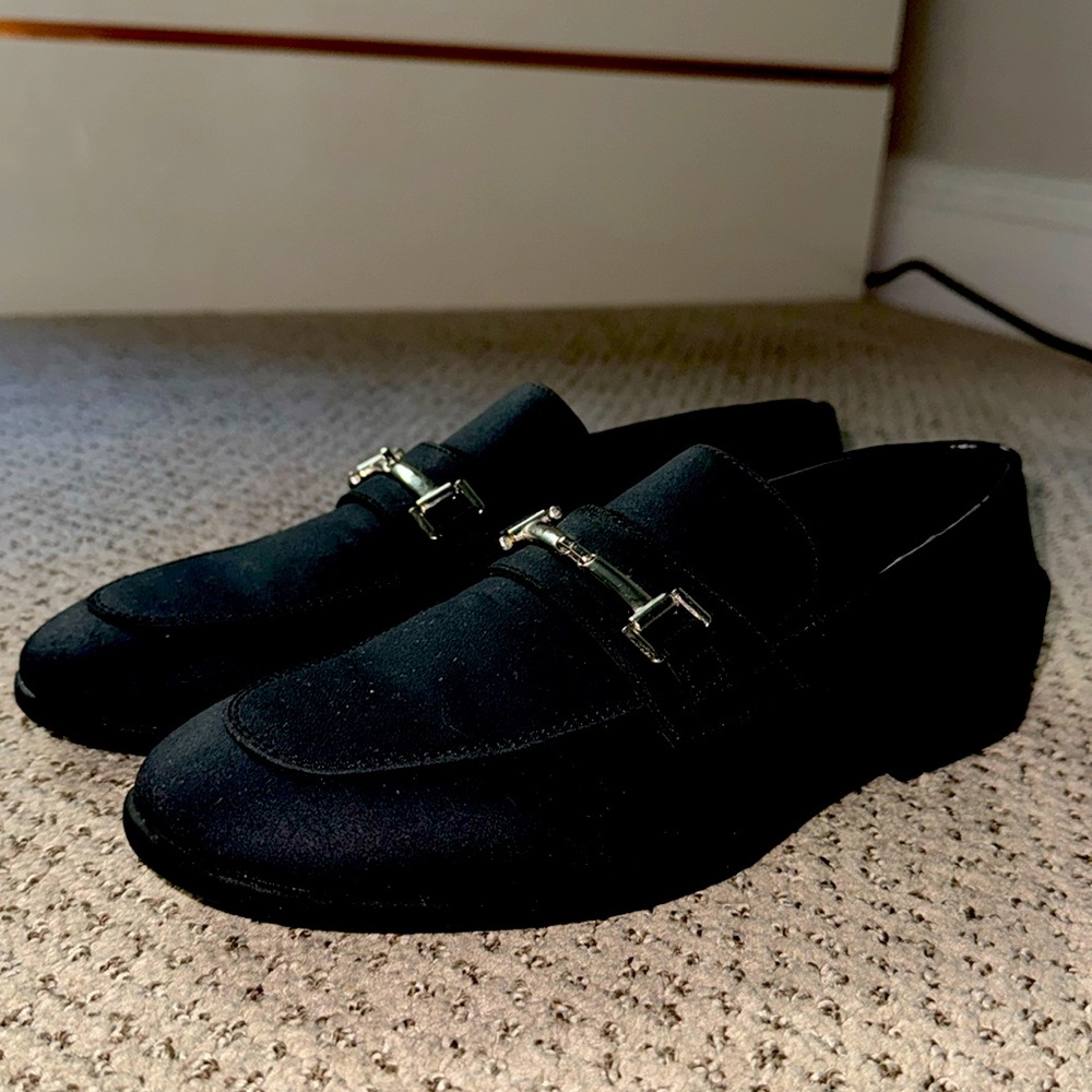 🚀 ASOS Black Faux Suede Loafers w/ Snaffle (US 6)